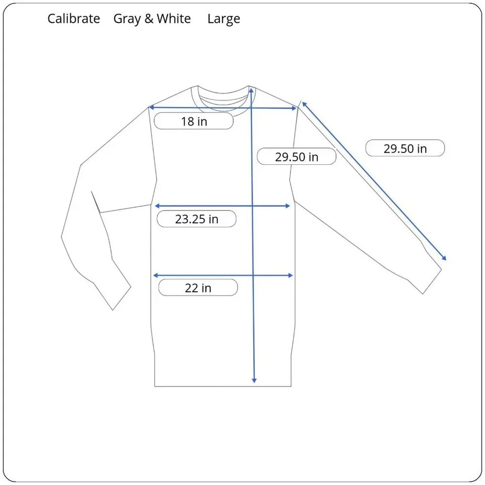 Calibrate Men's Large Gray White Wool Cotton Knit Melange‎ Slub Crewneck Sweater